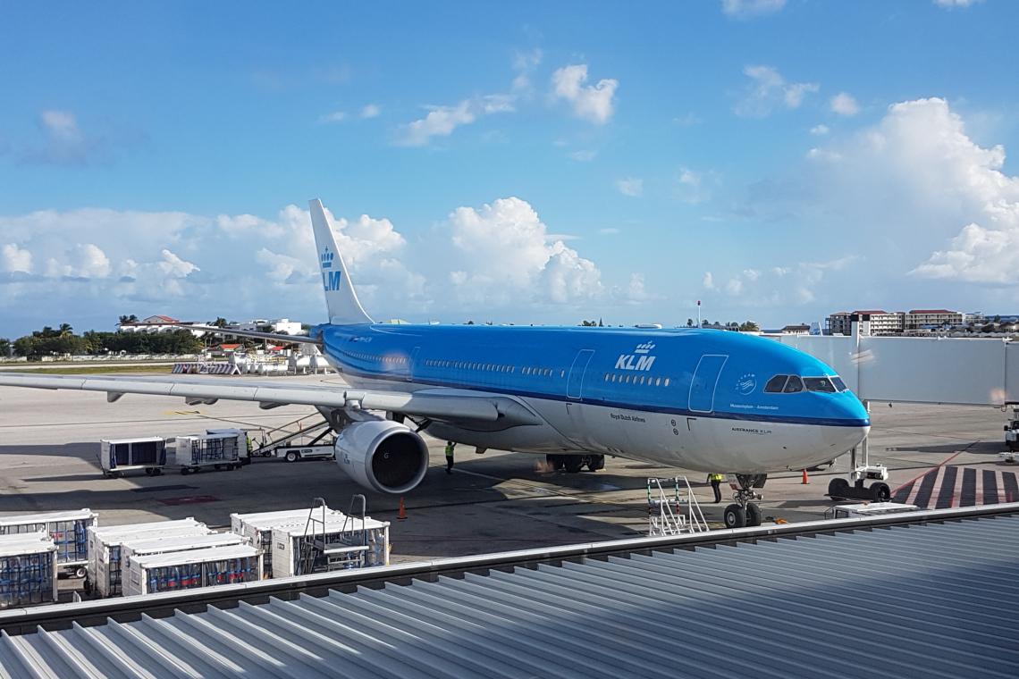 KLM flight to St. Maarten