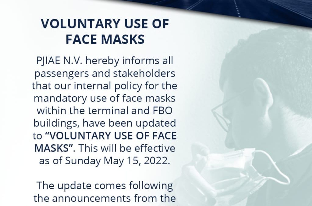 SXM Airport lifts Face Mask Mandate