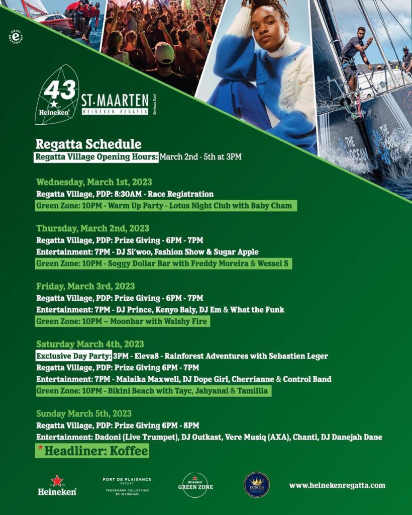 Heineken Regatta Sint Maarten Schedule