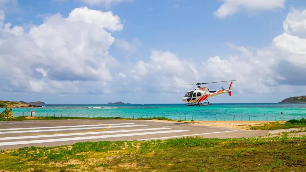 By helicopter to Anguilla
